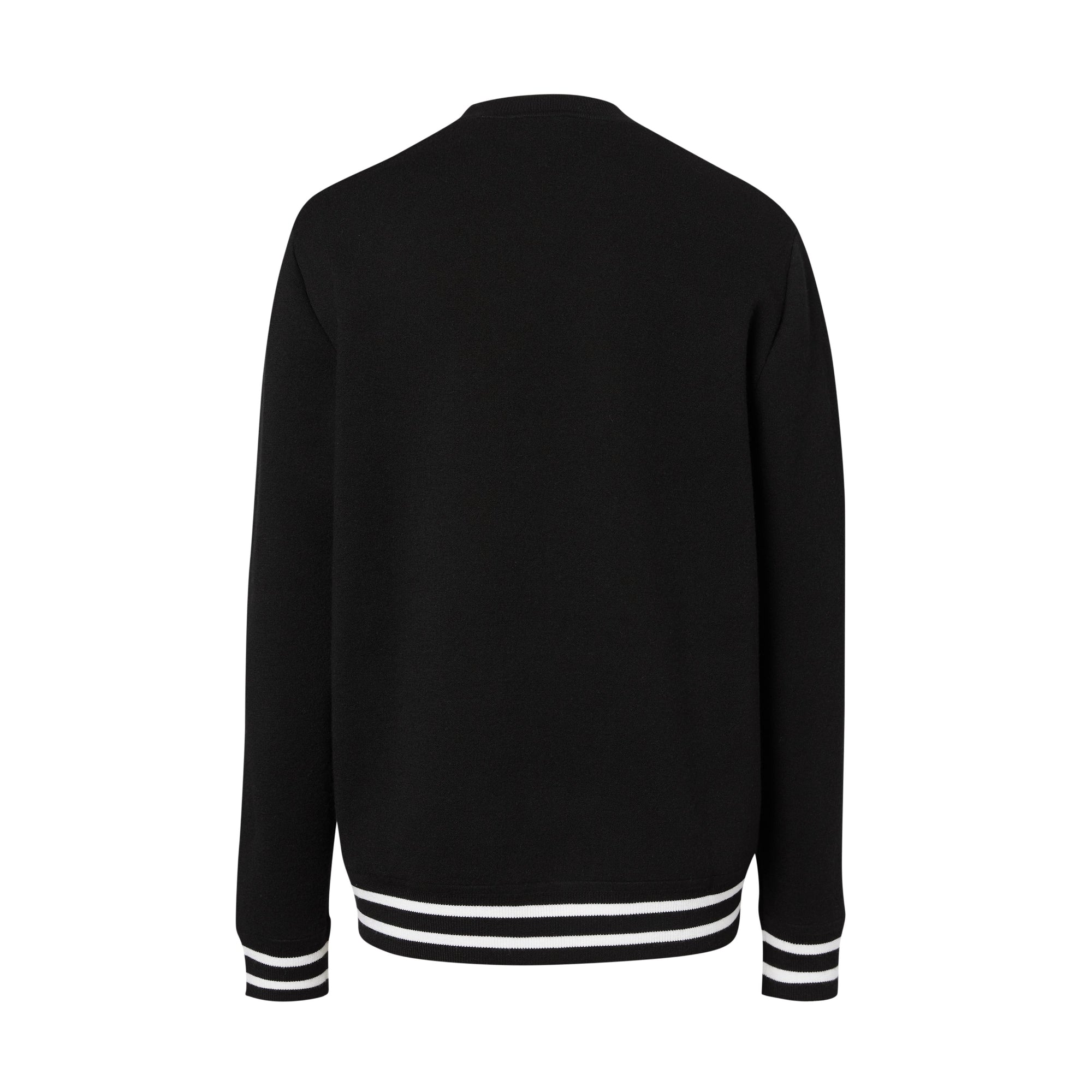 로고 그래픽 프린트 테크니컬 울 스웨터 블랙