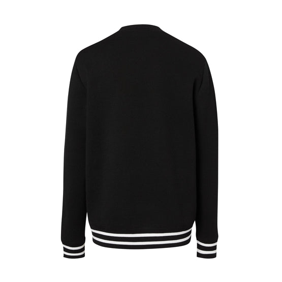 로고 그래픽 프린트 테크니컬 울 스웨터 블랙