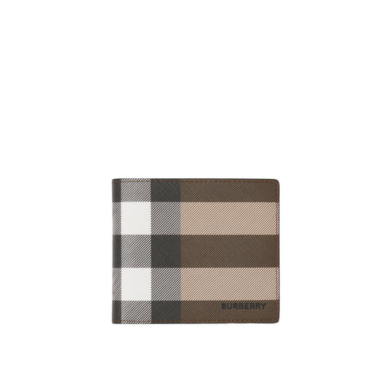 체크 반지갑 다크 버치 브라운