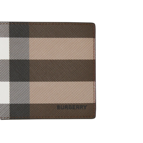 체크 반지갑 다크 버치 브라운
