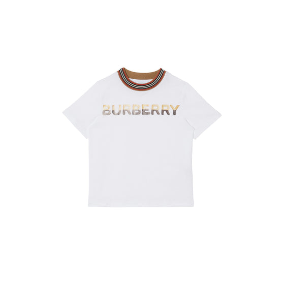 컨펙셔너리 로고 프린트 코튼 티셔츠 화이트