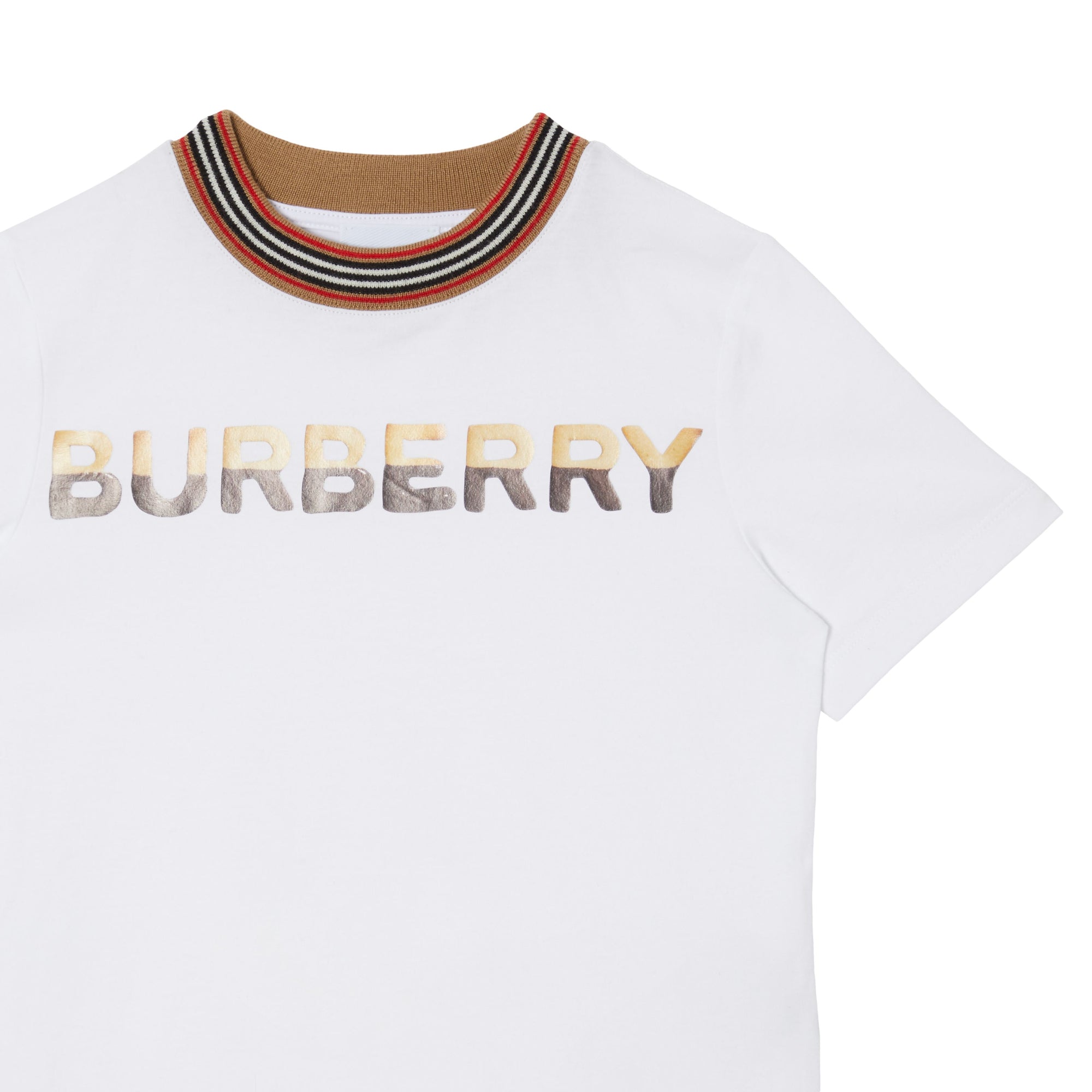 컨펙셔너리 로고 프린트 코튼 티셔츠 화이트