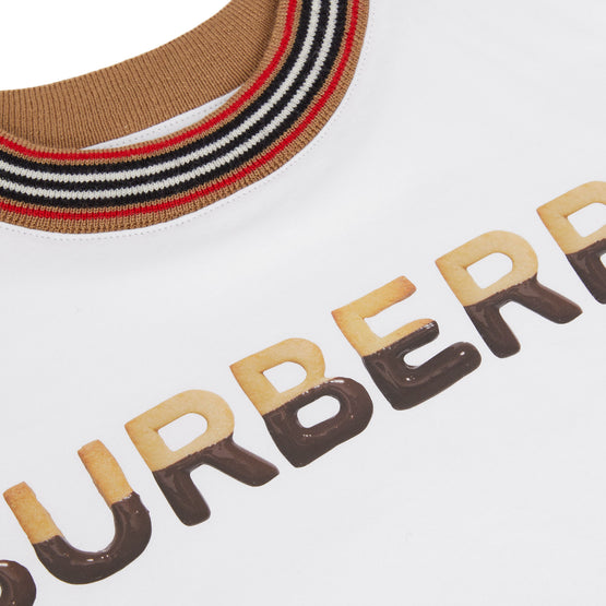 컨펙셔너리 로고 프린트 코튼 티셔츠 화이트