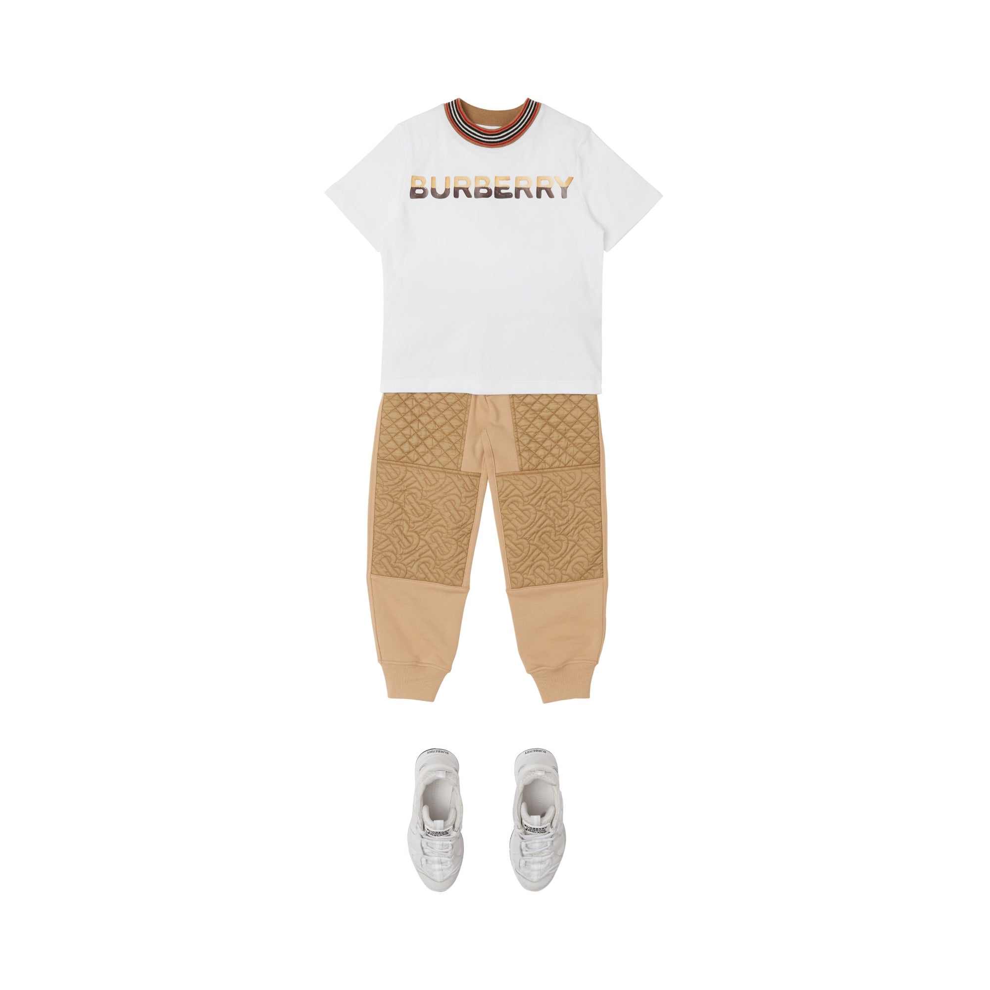 컨펙셔너리 로고 프린트 코튼 티셔츠 화이트