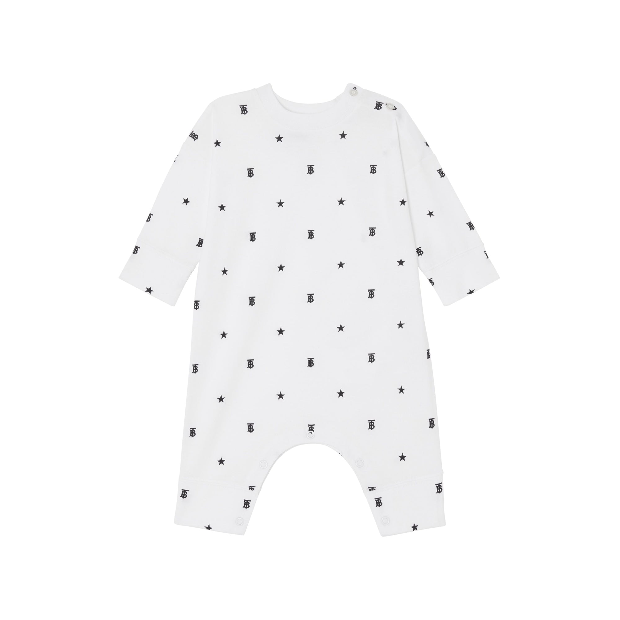 스타 모노그램 모티프 2 피스 베이비 선물 세트 블랙/화이트