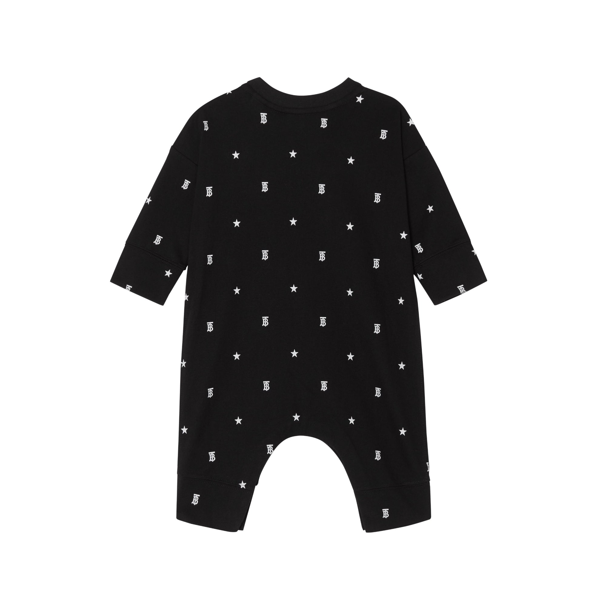 스타 모노그램 모티프 2 피스 베이비 선물 세트 블랙/화이트