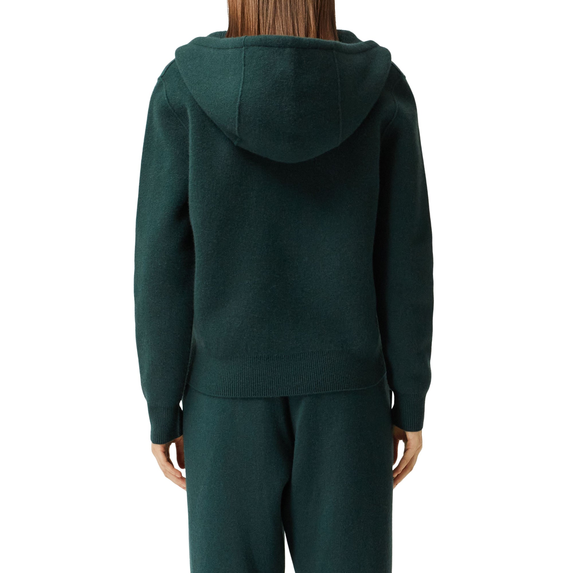 모노그램 모티프 캐시미어 블렌드 후드 톱 보틀 그린