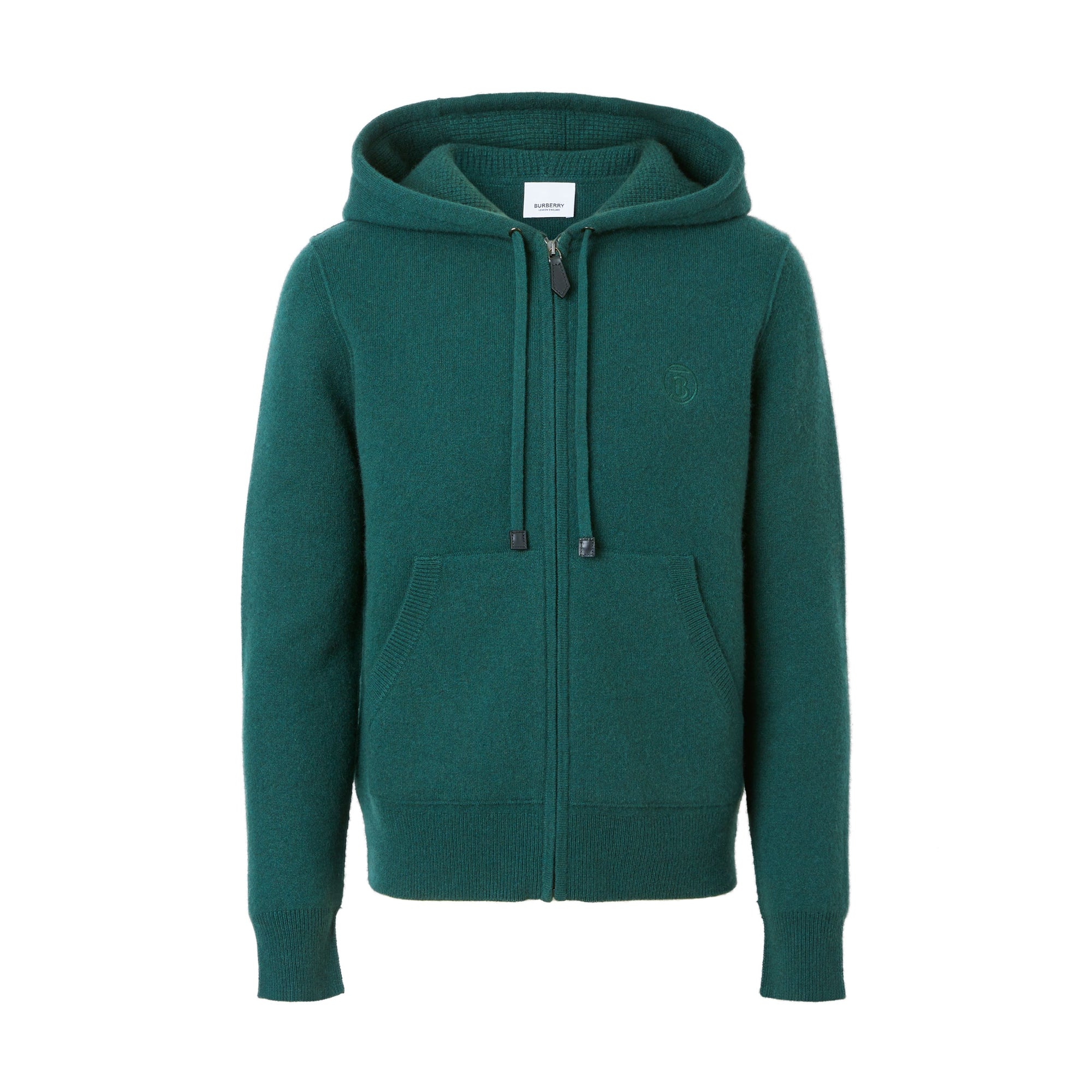 모노그램 모티프 캐시미어 블렌드 후드 톱 보틀 그린