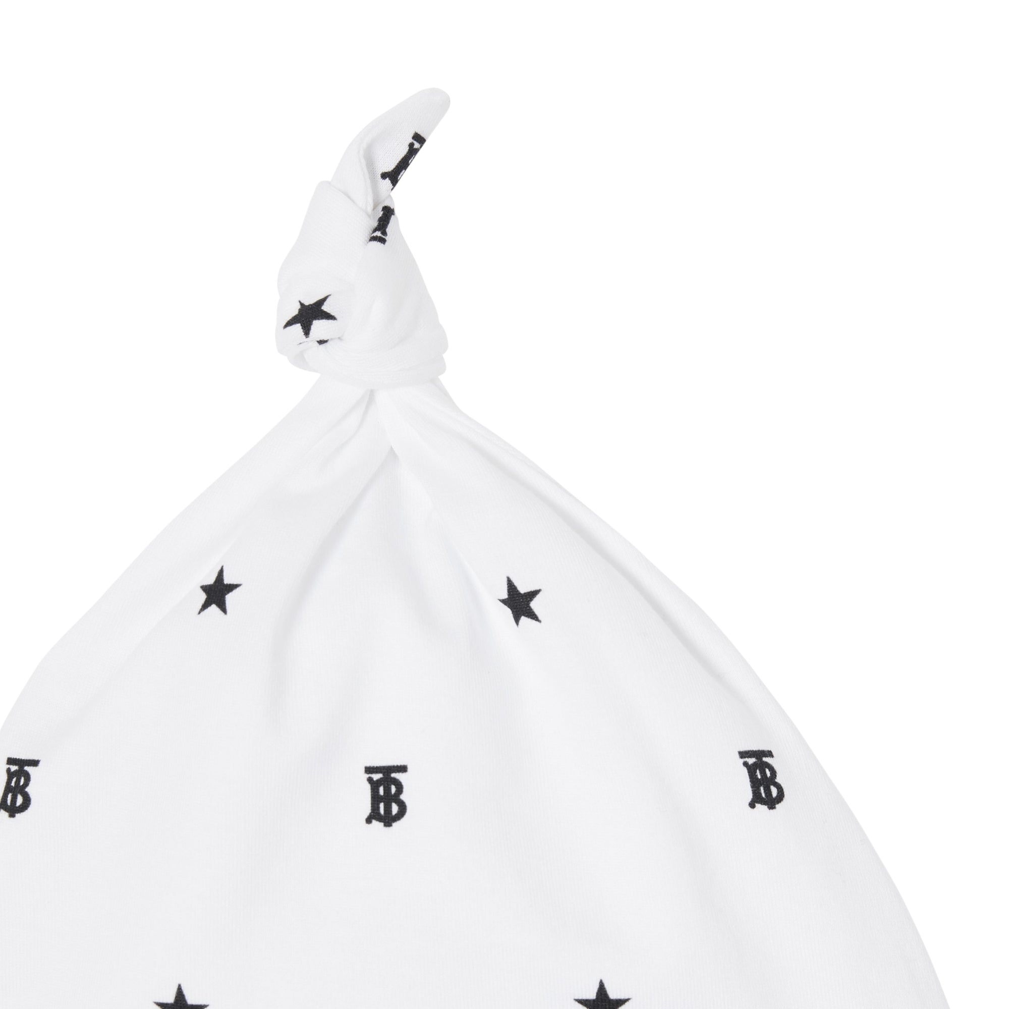 스타 모노그램 모티프 4피스 베이비 선물 세트 블랙/화이트