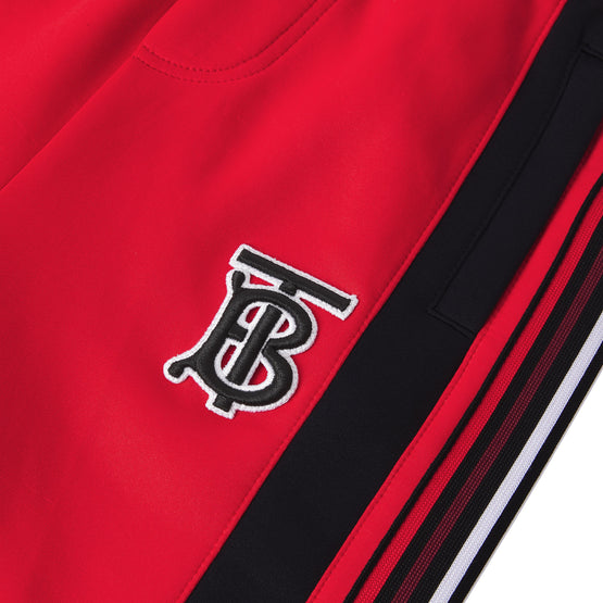 모노그램 모티프 스트레치 저지 조깅 팬츠 브라이트 레드