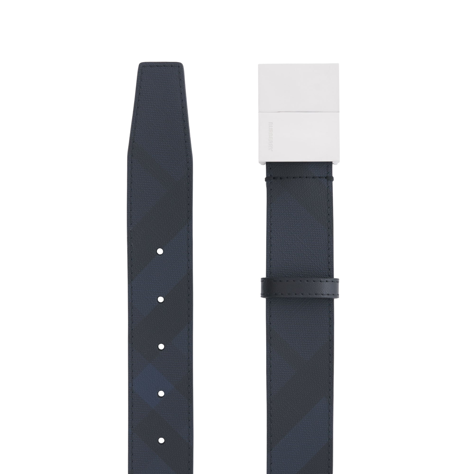 런던 체크 벨트 네이비