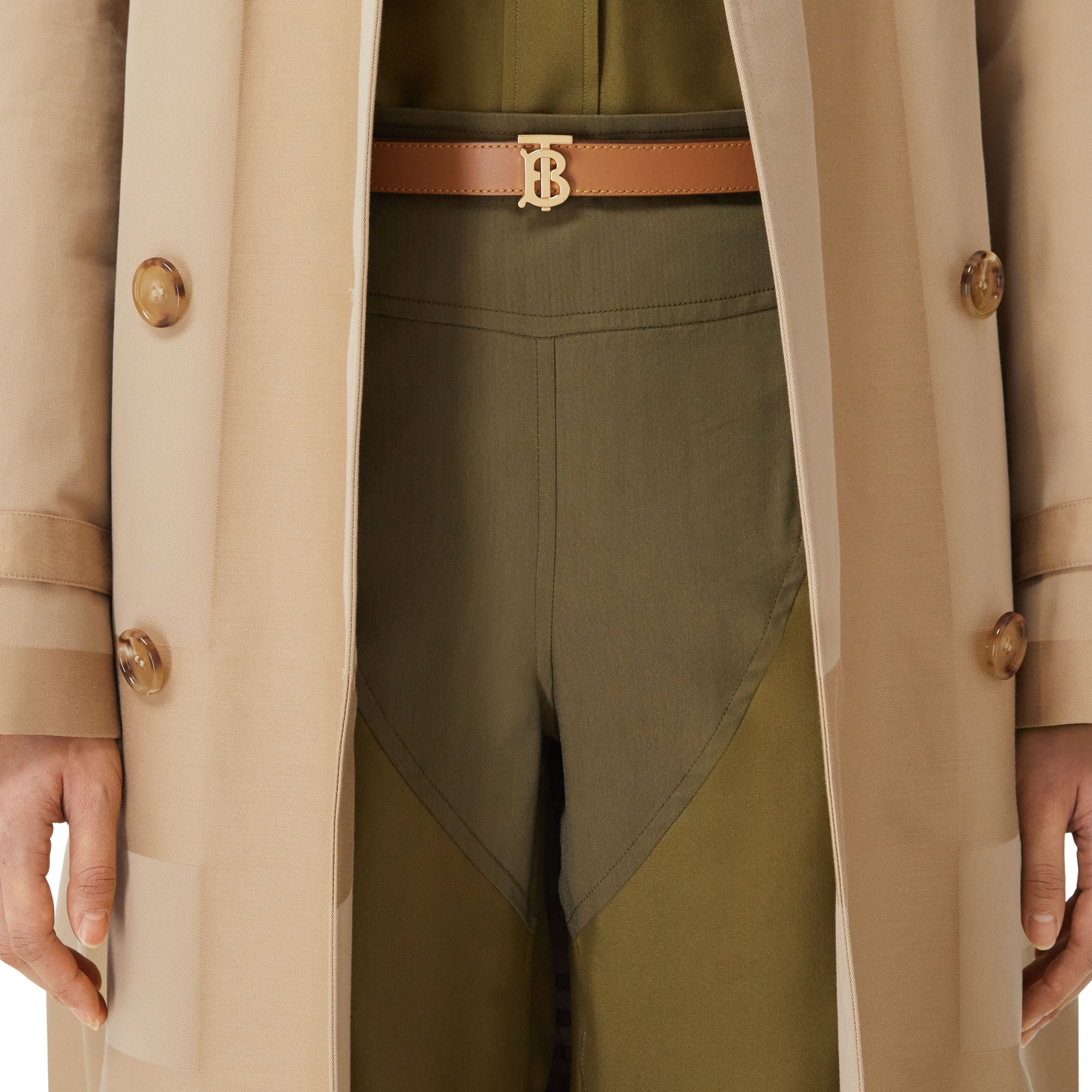 리버시블 모노그램 모티프 레더 벨트 주니퍼 그린/메이플 브라운