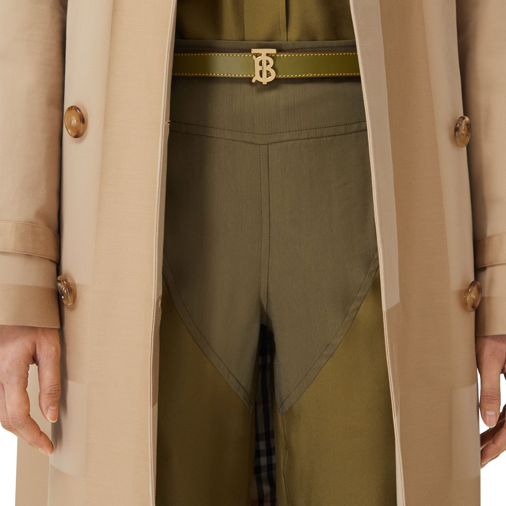 리버시블 모노그램 모티프 레더 벨트 주니퍼 그린/메이플 브라운