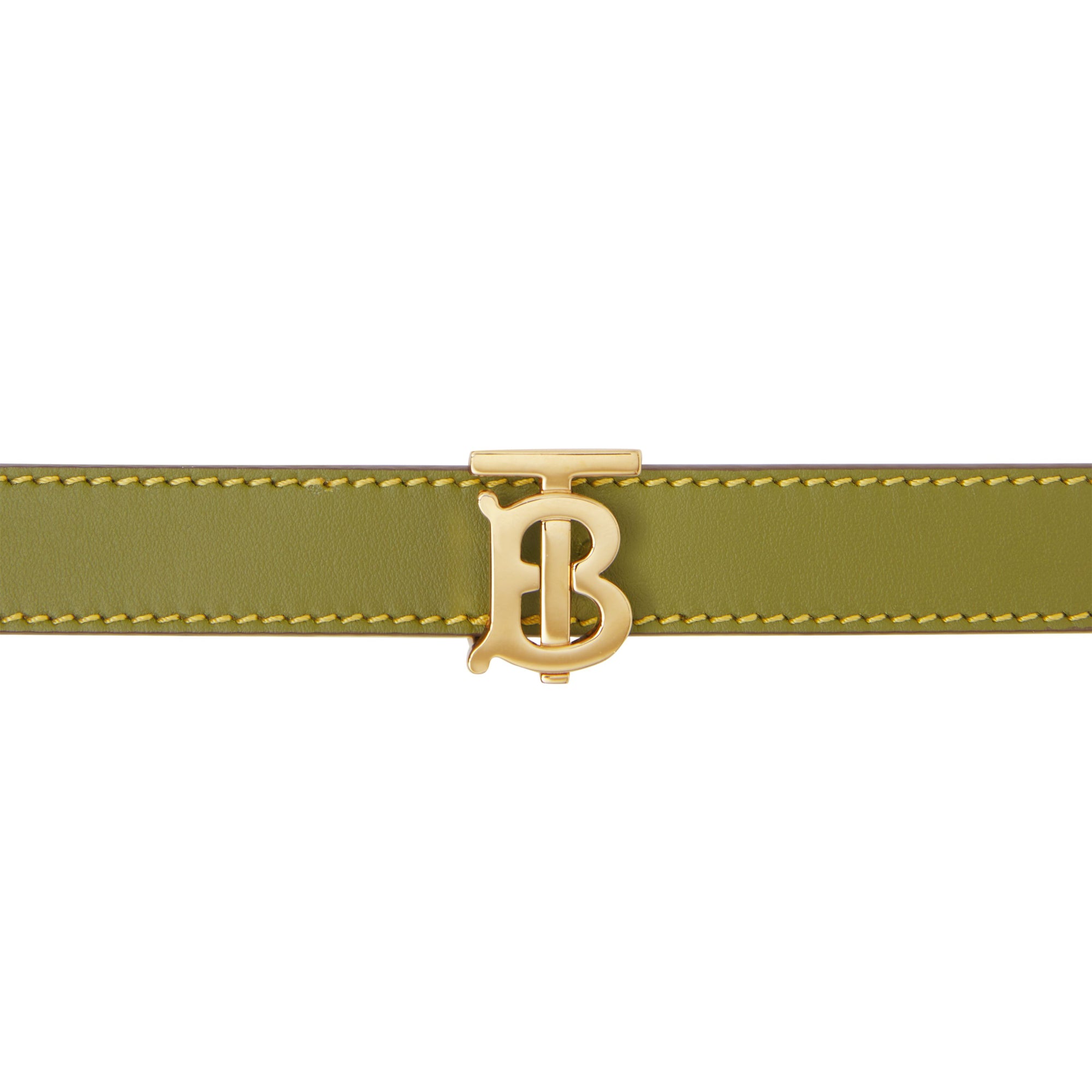 리버시블 모노그램 모티프 레더 벨트 주니퍼 그린/메이플 브라운