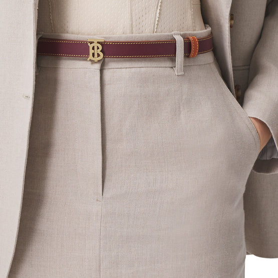 리버시블 모노그램 모티프 레더 벨트 가넷/탠/테라코타