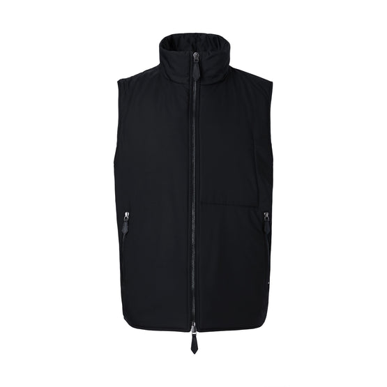 디태처블 워머 레터 그래픽 코튼 카 코트 블랙