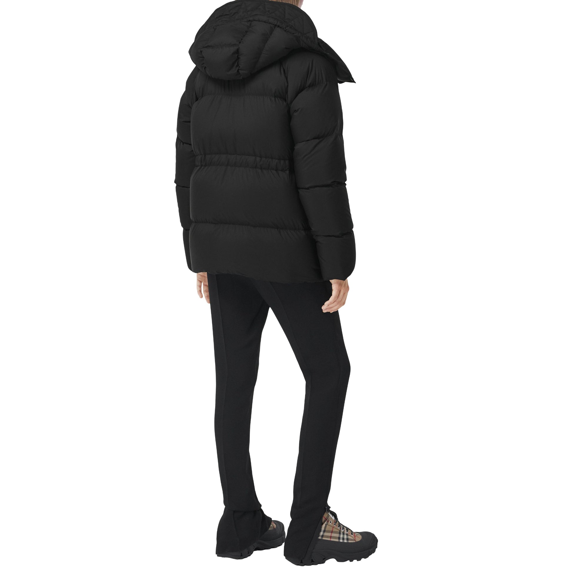 디태처블 후드 나일론 퍼퍼 재킷 블랙