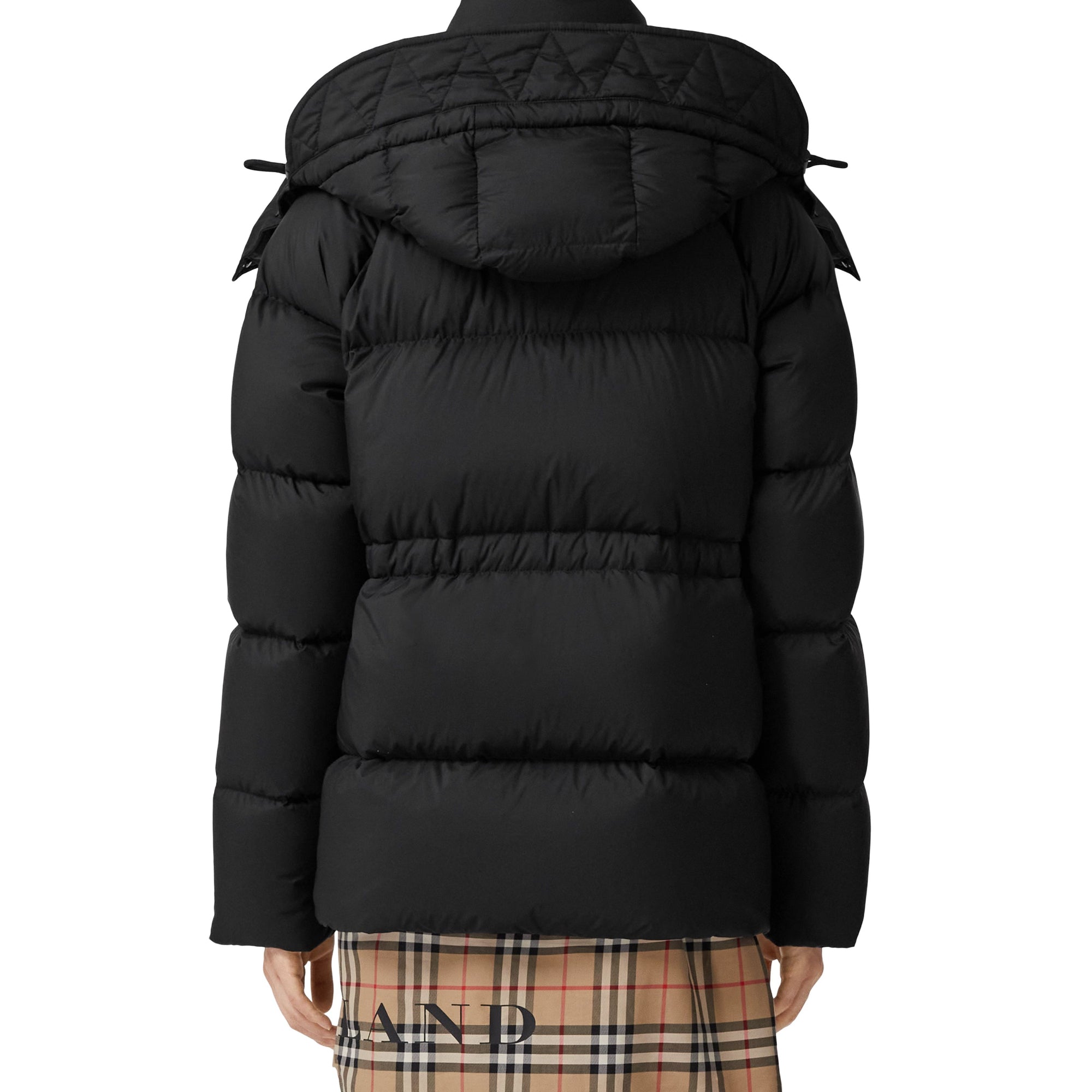 디태처블 후드 나일론 퍼퍼 재킷 블랙