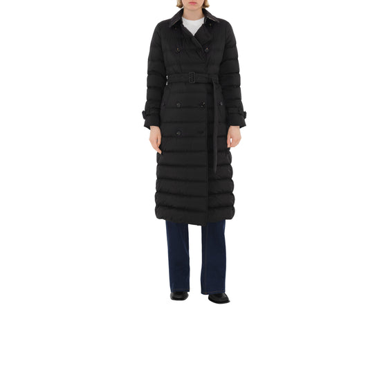 롱 나일론 퍼퍼 코트 블랙