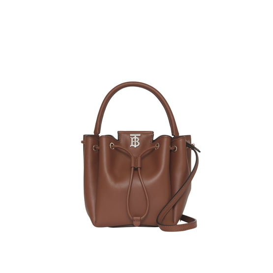 모노그램 모티프 레더 버킷 백 탠