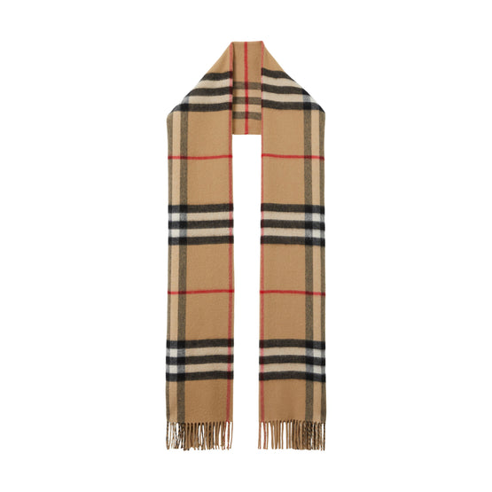 리버시블 체크 캐시미어 스카프 아카이브 베이지