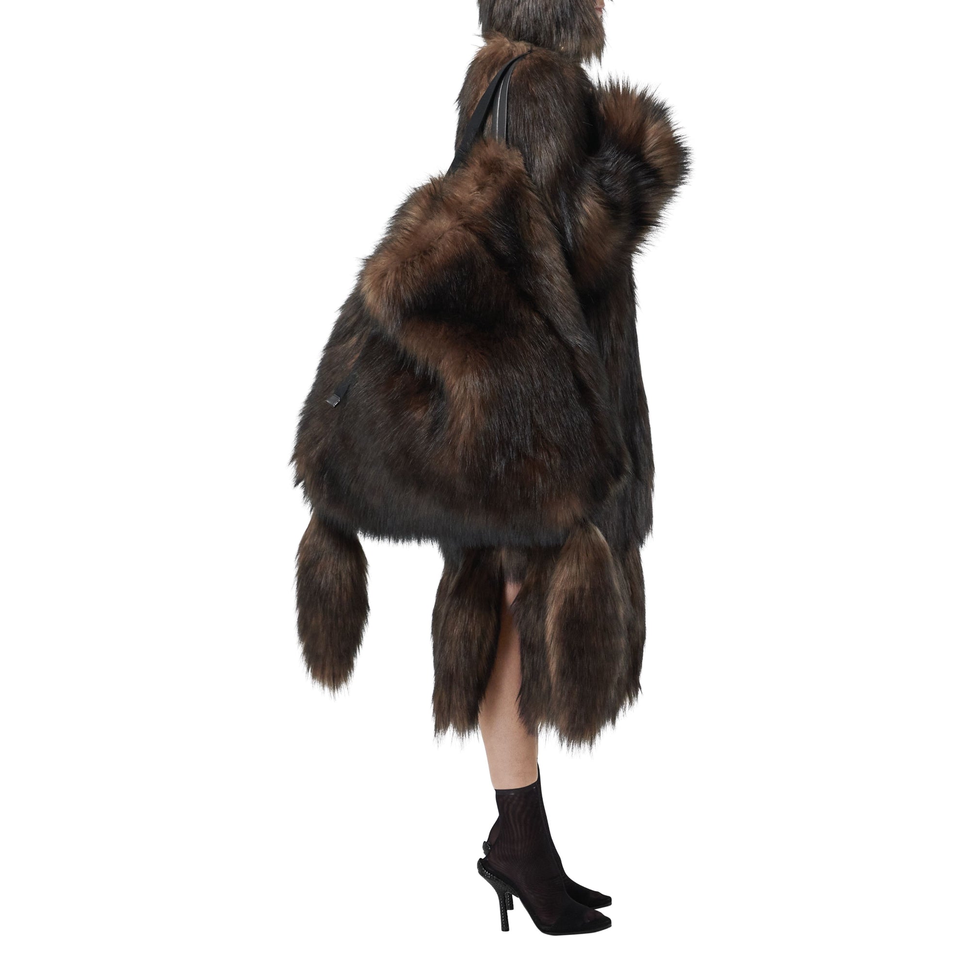 인조 퍼 라지 아스트라 백 다크 브라운