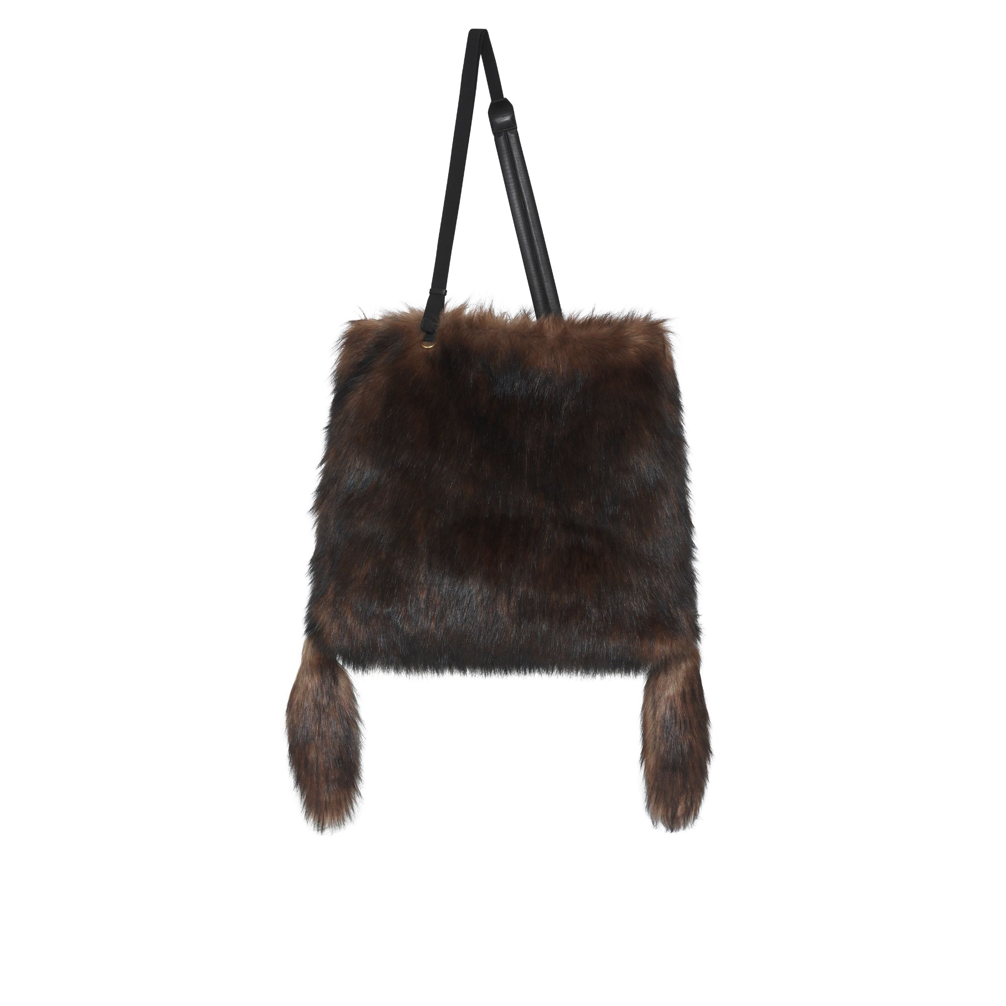 인조 퍼 라지 아스트라 백 다크 브라운