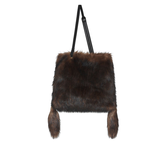 인조 퍼 라지 아스트라 백 다크 브라운