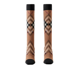 니트 체크 삭스 부츠 버치 브라운