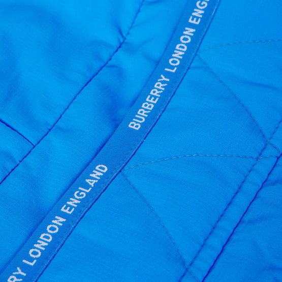 로고 테이프 나일론 후드 질레 캔버스 블루