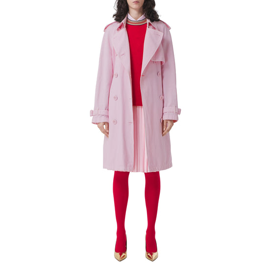 코튼 리넨 트렌치코트 페일 캔디 핑크