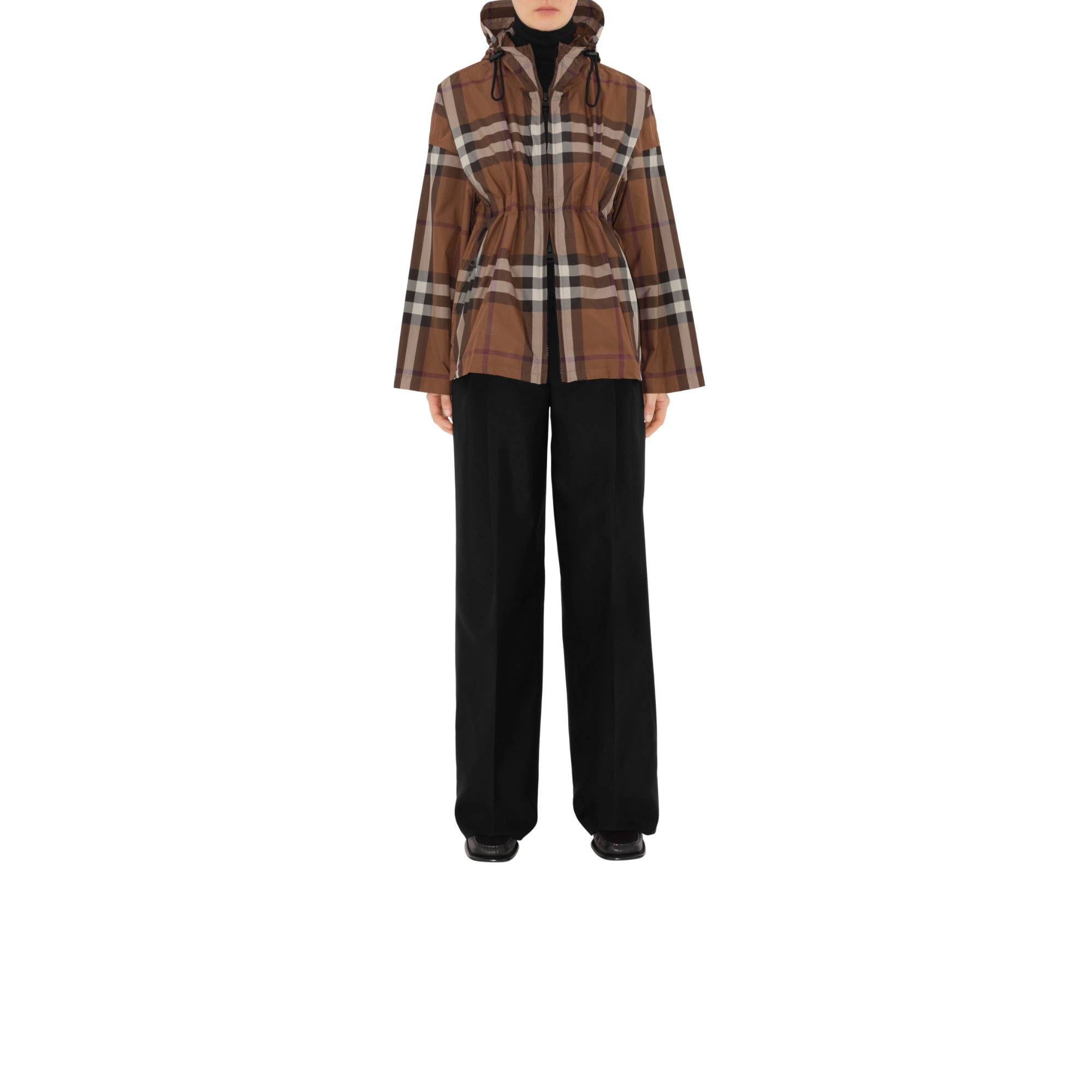 체크 라이트 재킷 다크 버치 브라운