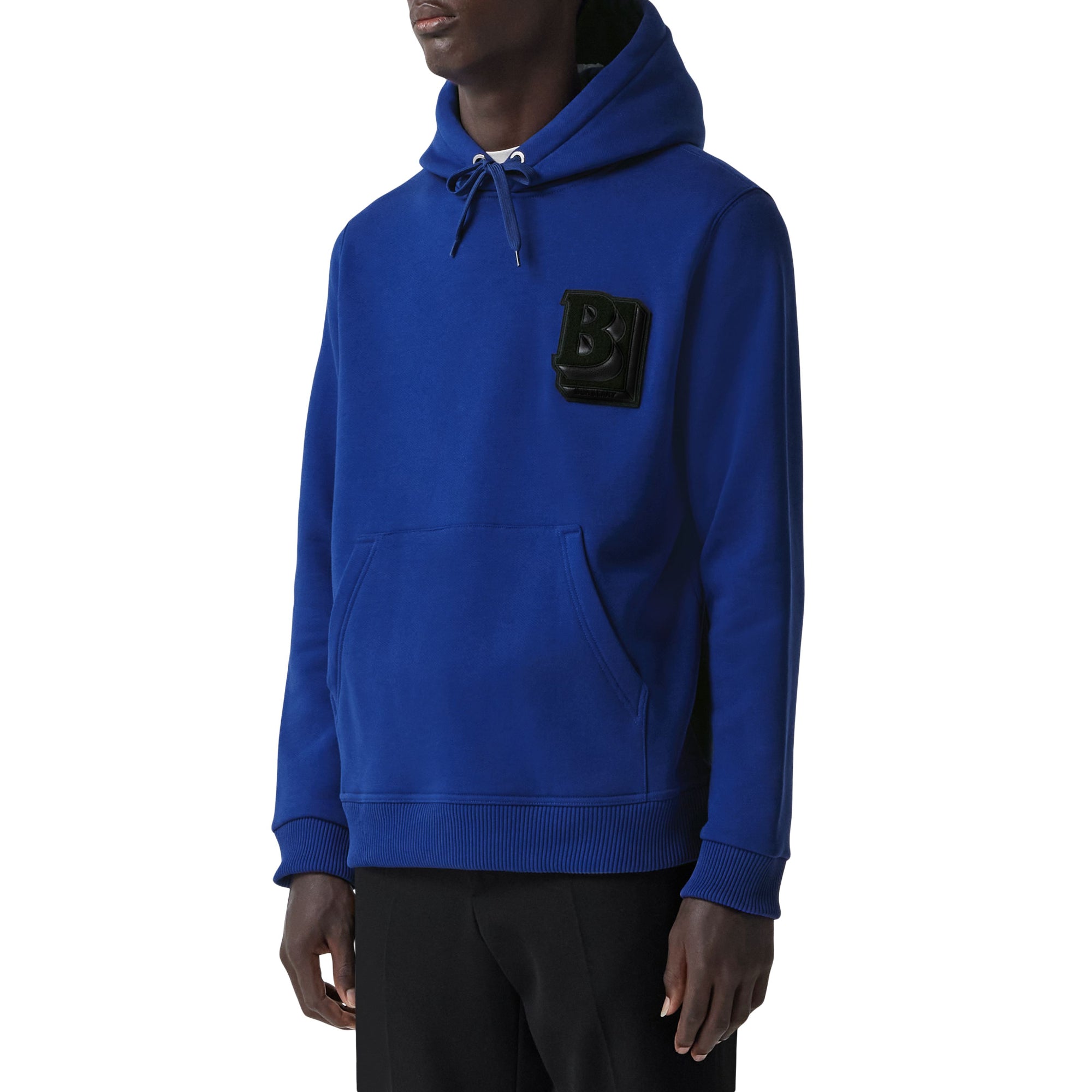 로고 그래픽 코튼 블렌드 후디 오셔닉 블루