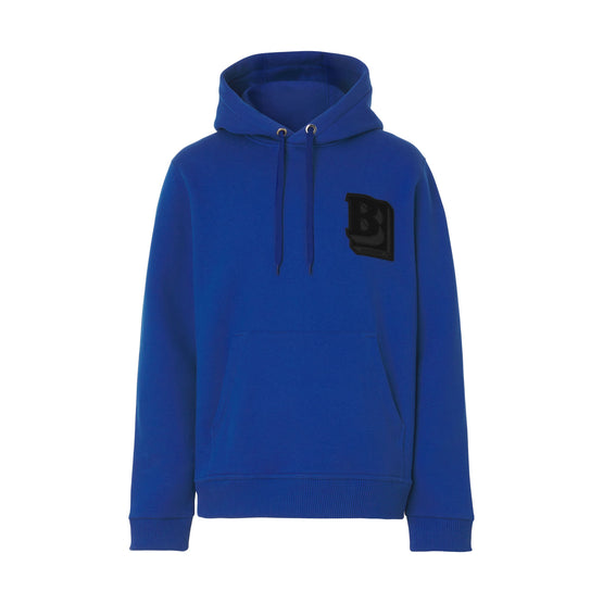 로고 그래픽 코튼 블렌드 후디 오셔닉 블루