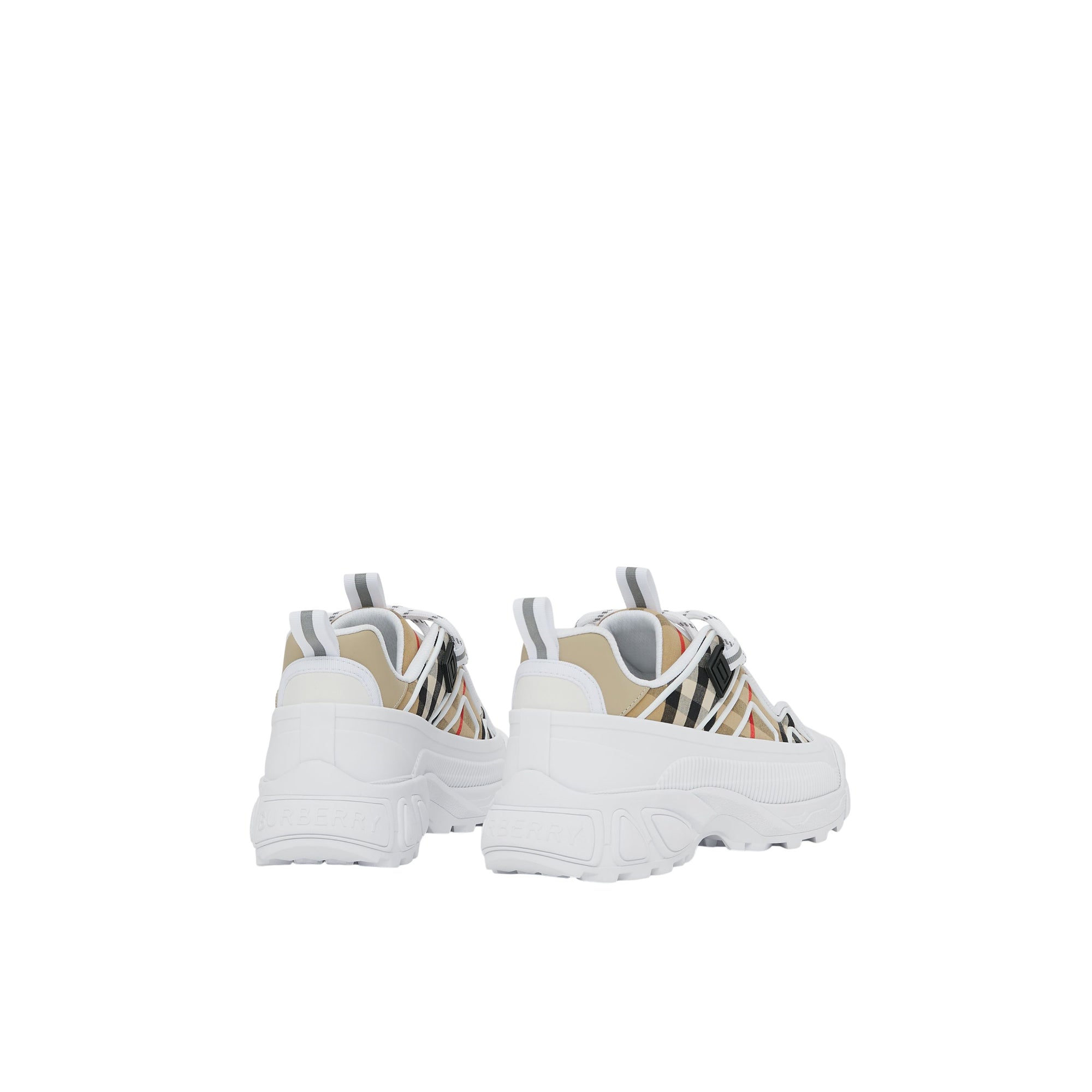 빈티지 체크 코튼 스니커즈 아카이브 베이지