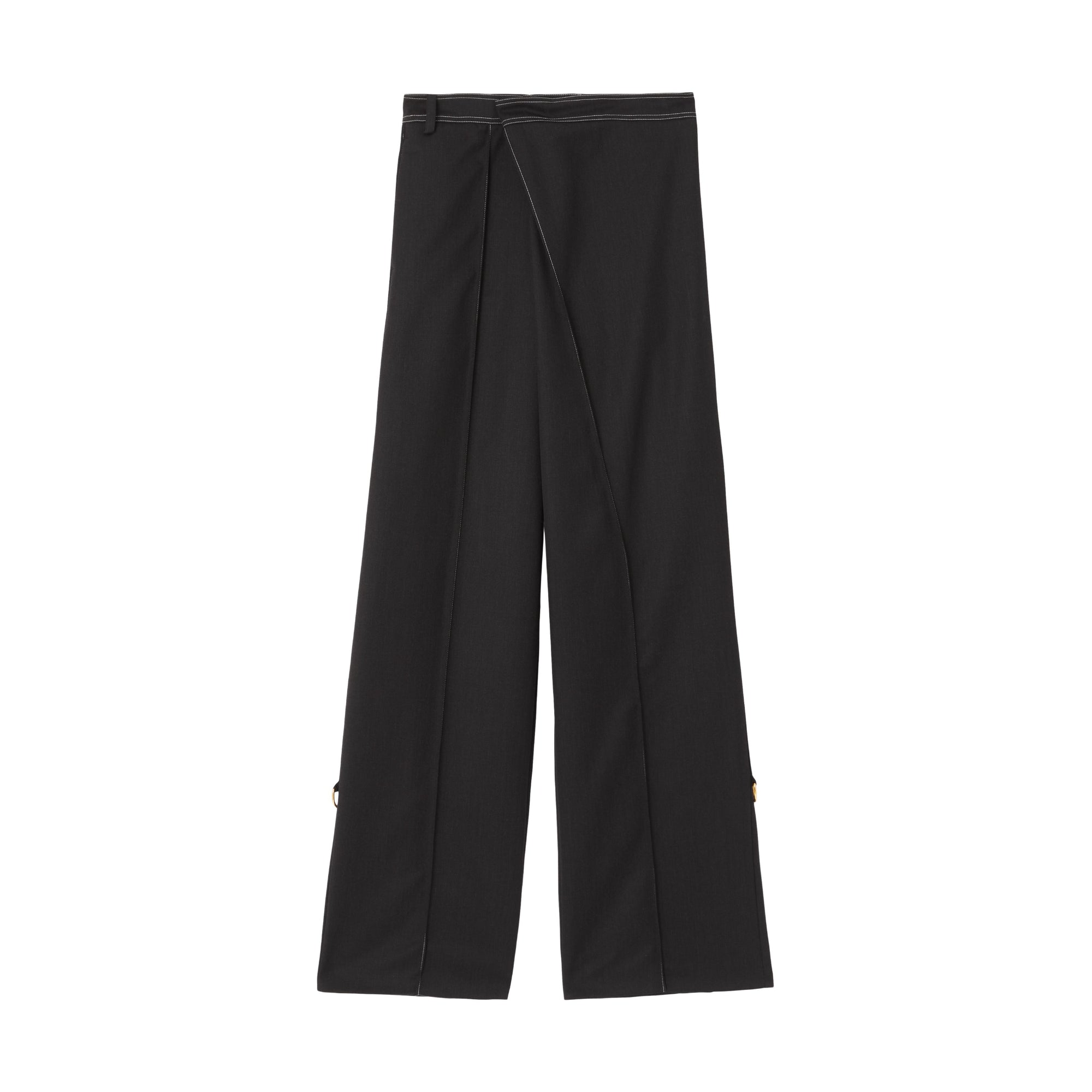 커스텀핏 폴드오버 패널 울 팬츠 차콜 그레이