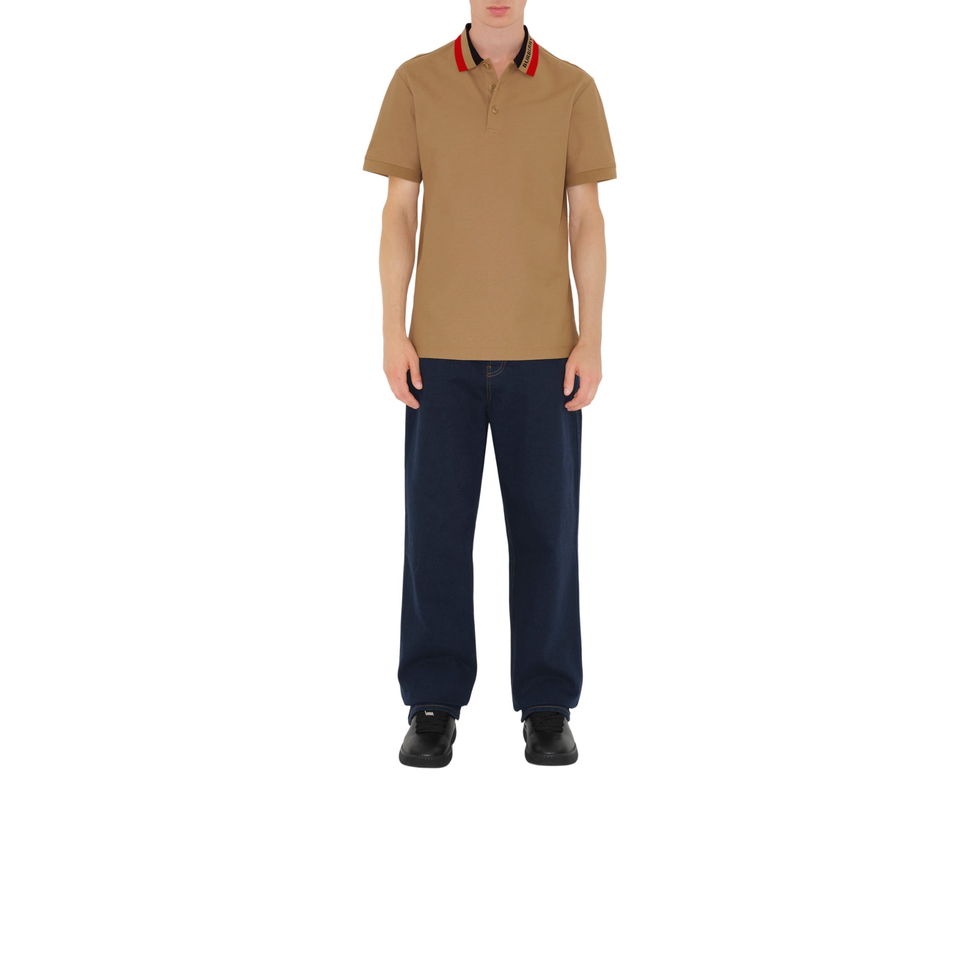 코튼 폴로셔츠 카멜