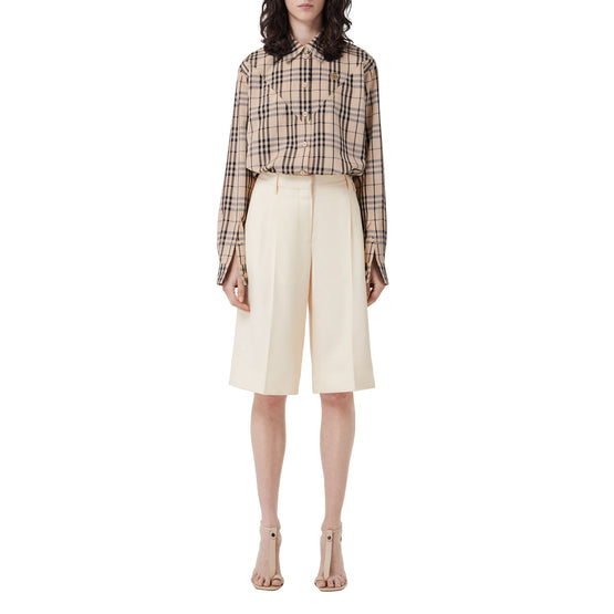 모노그램 모티프 빈티지 제크 실크 블렌드 셔츠 버터밀크 베이지