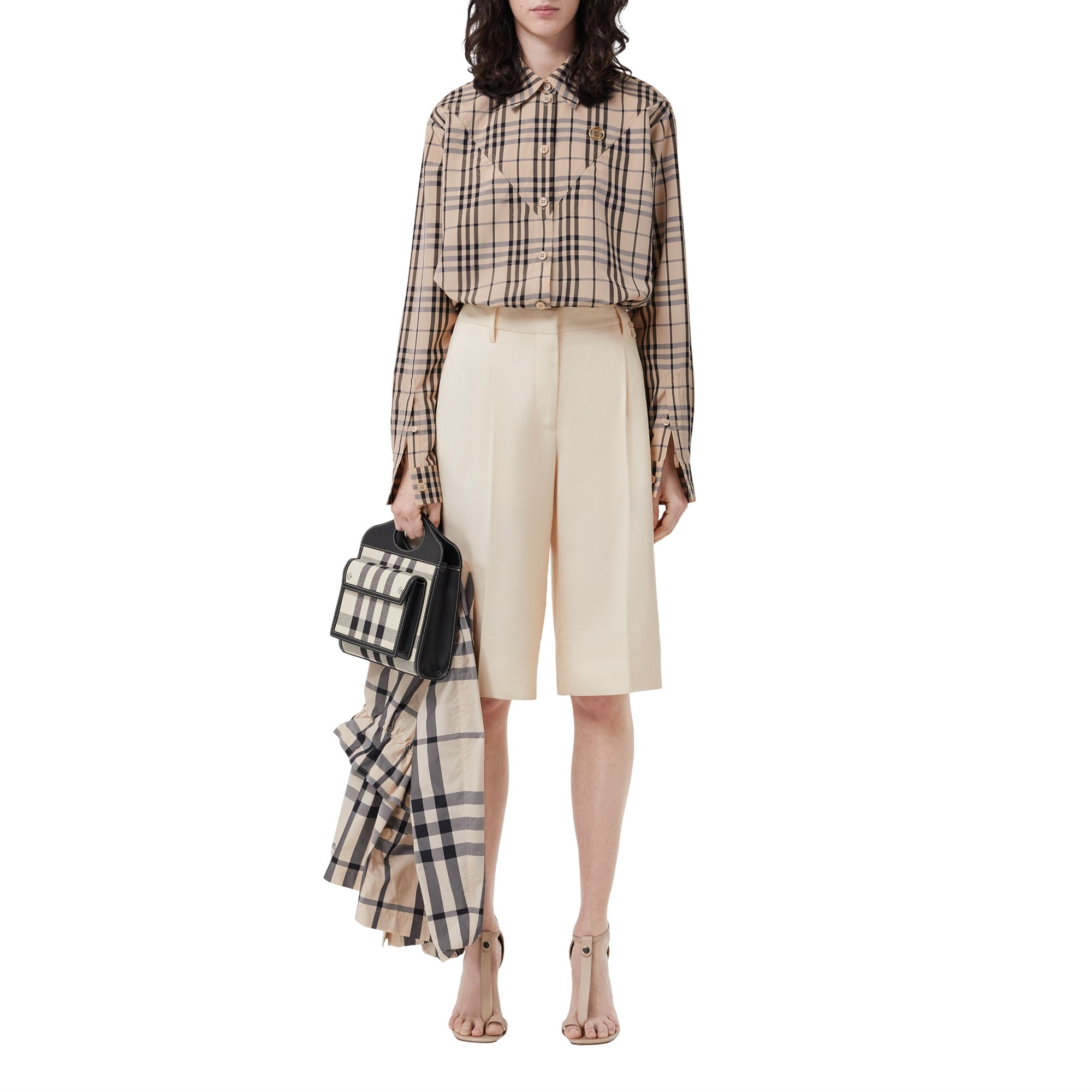 모노그램 모티프 빈티지 제크 실크 블렌드 셔츠 버터밀크 베이지