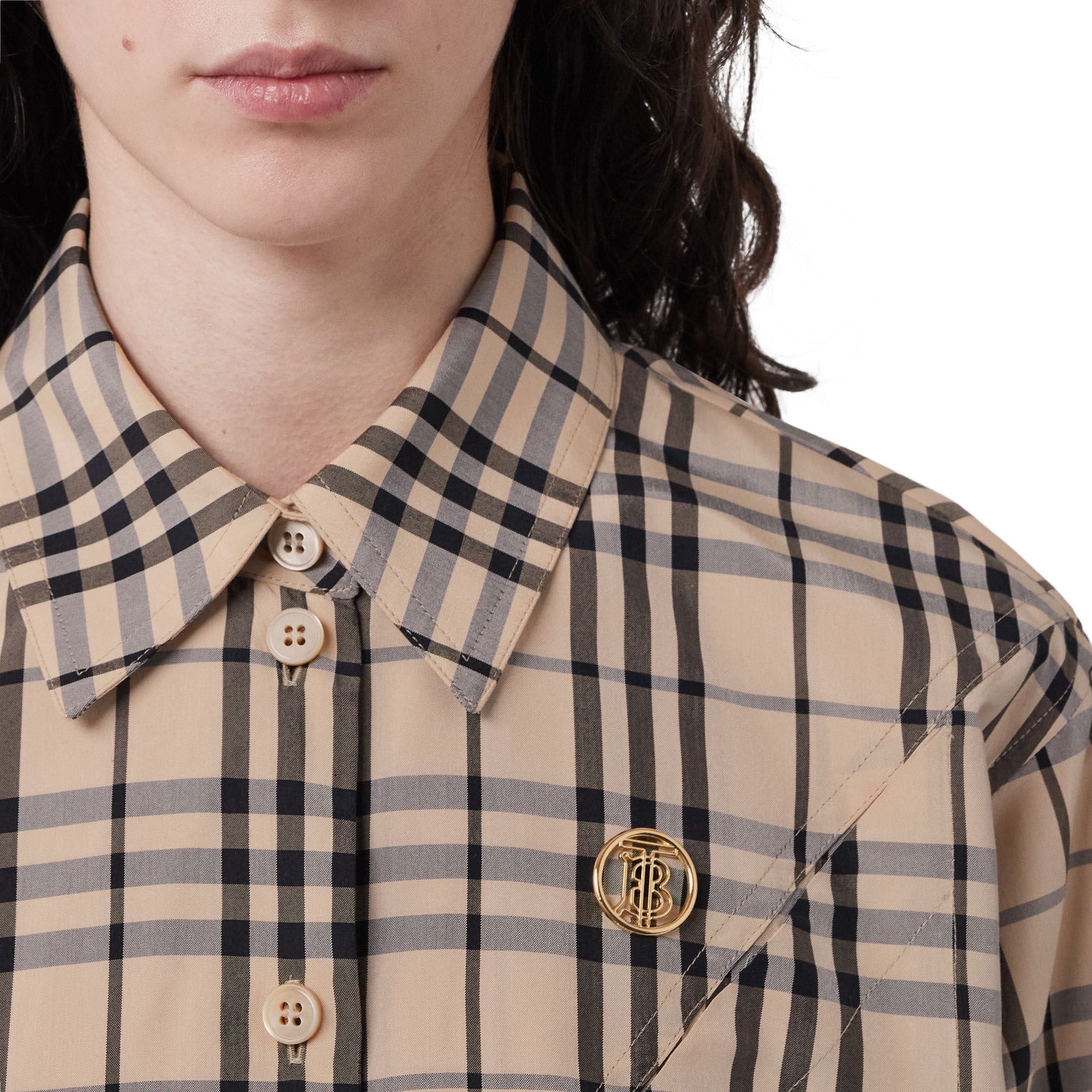 모노그램 모티프 빈티지 제크 실크 블렌드 셔츠 버터밀크 베이지