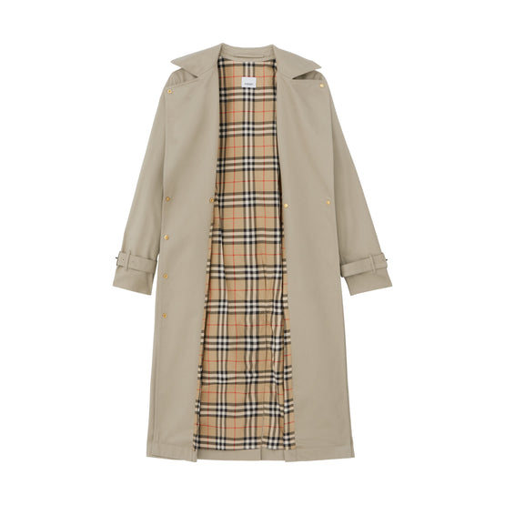 코튼 개버딘 벨트 트렌치코트 라이트 피트 브라운