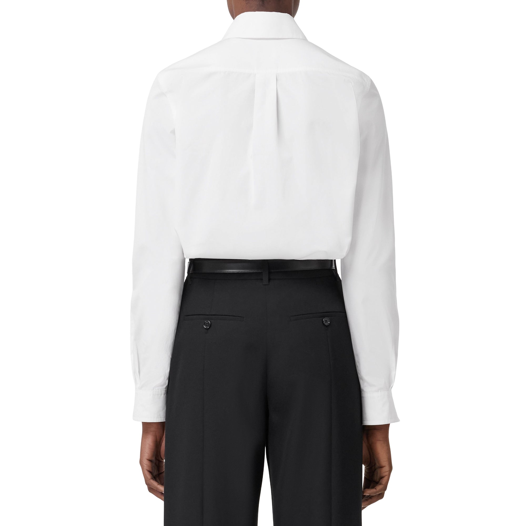 모노그램 모티프 코튼 포플린 셔츠 옵틱 화이트