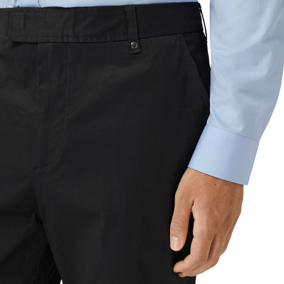 슬림핏 모노그램 모티프 스트레치 코튼 치노 블랙