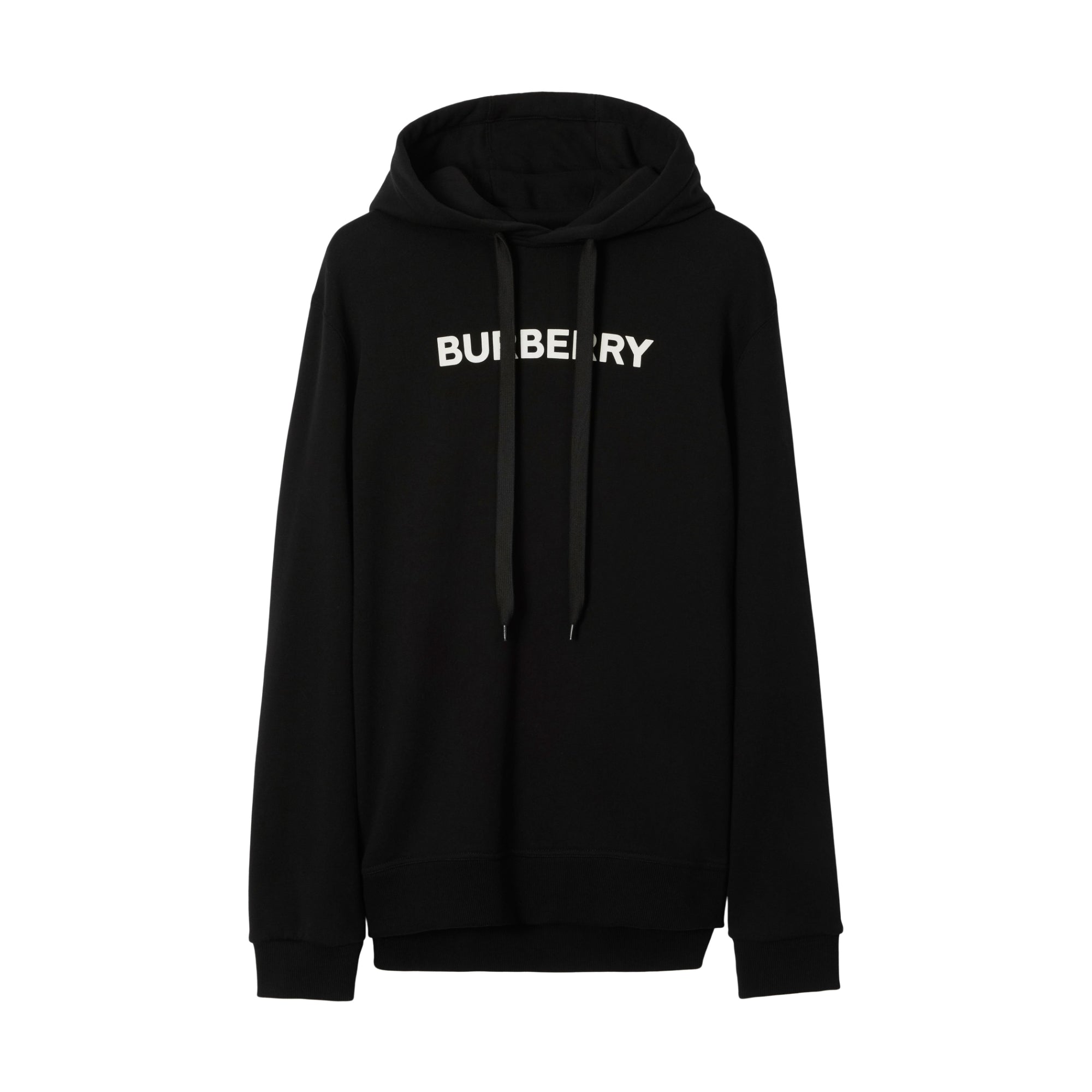 로고 코튼 후디 블랙