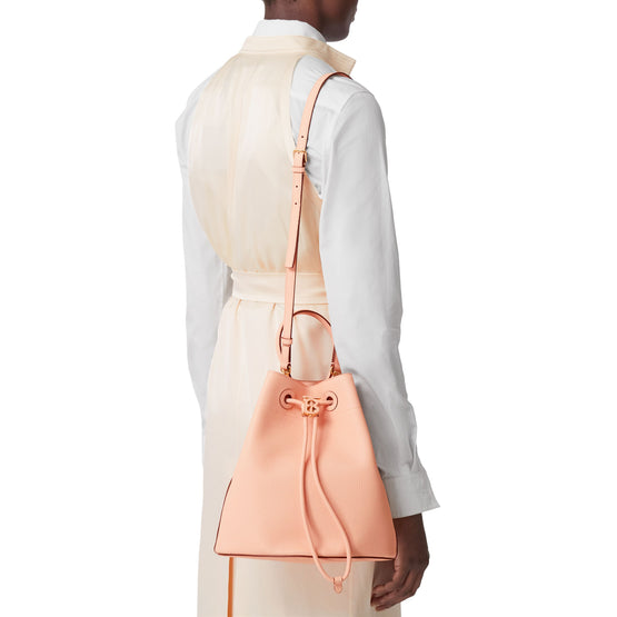 그레이니 레더 스몰 TB 버킷 백 피치 핑크