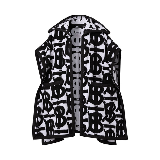 모노그램 코튼 자카드 후드 케이프 블랙