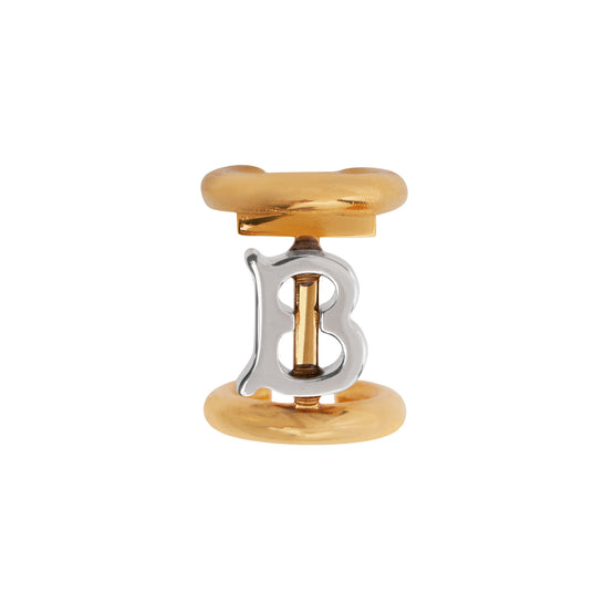 골드 팔라듐 플레이트 모노그램 모티프 이어 커프 팔라듐/라이트 골드