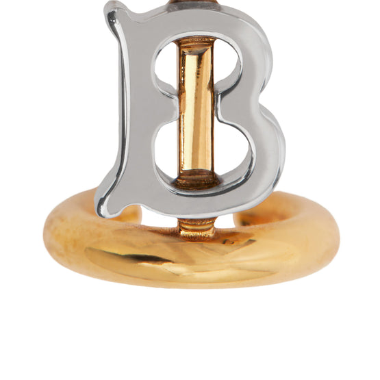 골드 팔라듐 플레이트 모노그램 모티프 이어 커프 팔라듐/라이트 골드