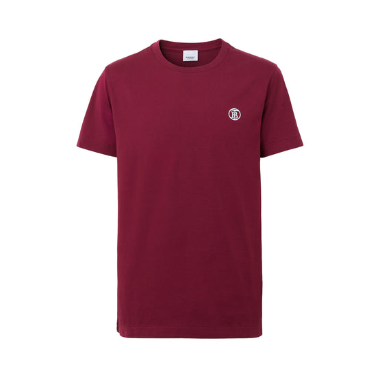 모노그램 모티프 코튼 티셔츠 가넷