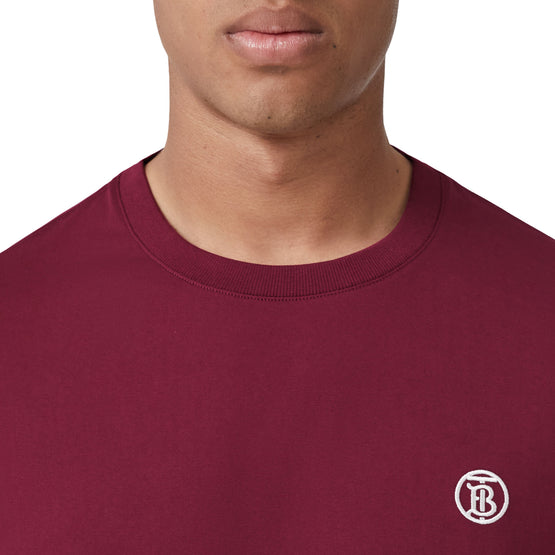 모노그램 모티프 코튼 티셔츠 가넷